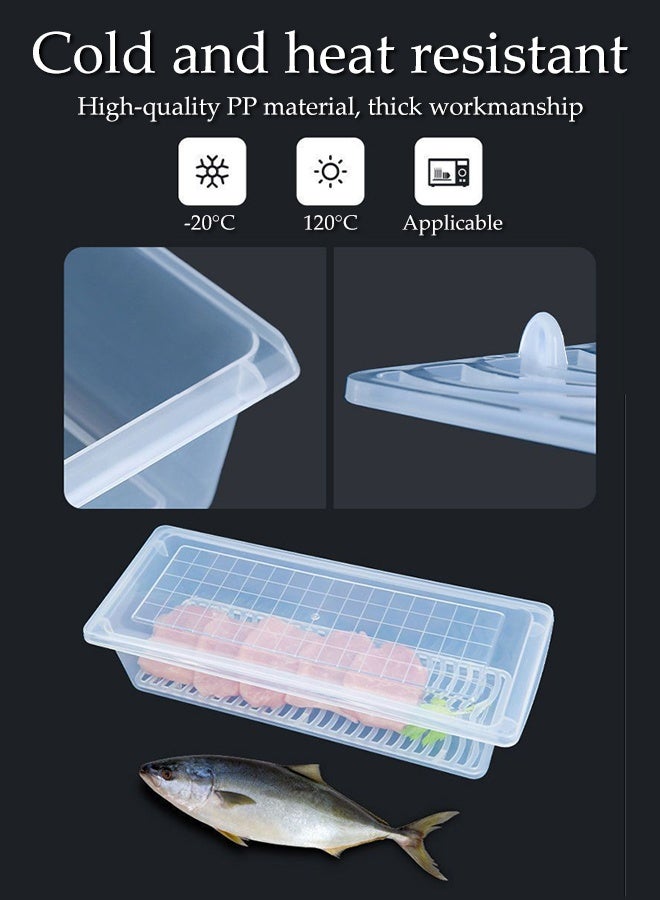 DUNISO 3PCS Plastic Food  Storage Containers , Fridge Storage Box  with Lids and Removable Drain Plate, Safe Crisper for Home ,Office ,Kitchen, Camping, - Image 5