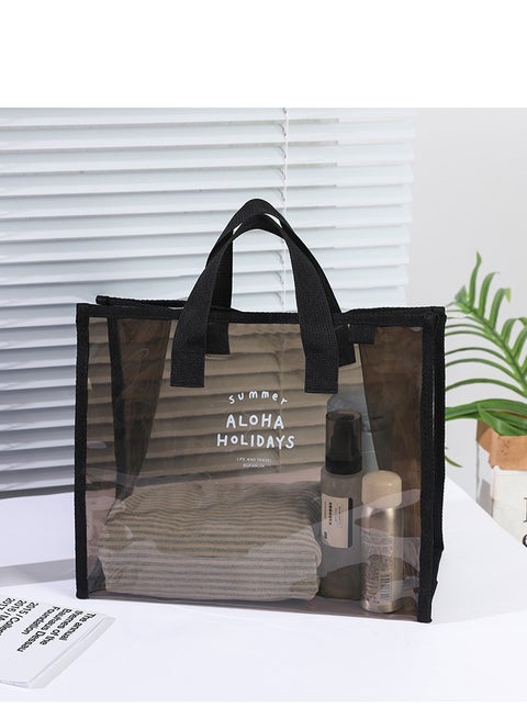 Waterproof Transparent Portable Jelly Bag Summer Large Capacity Handbag Shopping Beach Bag Shoulder Bag