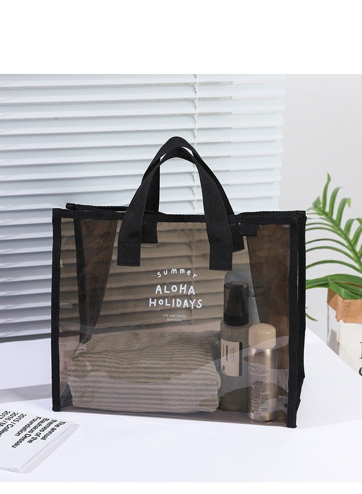 Waterproof Transparent Portable Jelly Bag Summer Large Capacity Handbag Shopping Beach Bag Shoulder Bag