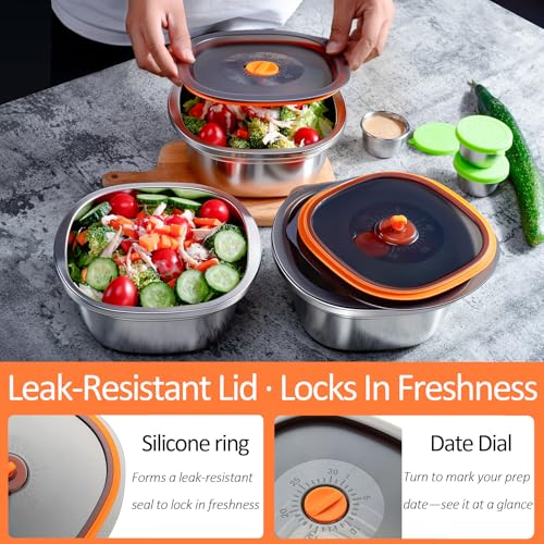 KTKUDY Stainless Steel Salad Bowl with Lid & Dressing Cup - 50 oz Leakproof Salad Container for Meal Prep & Lunch To Go, Dishwasher Safe - Image 5