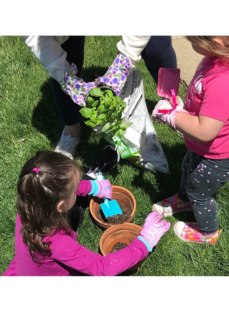 Excefore 4 Pcs Mini Toddler Garden Tools Toy Includes Metal Shovel Trowel Children Beach Sandbox Toy for Soil Planting Digging Transplanting - Image 3