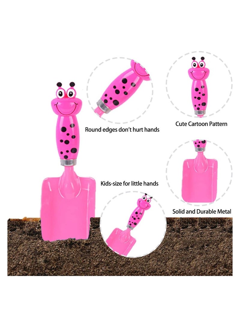 Excefore 4 Pcs Mini Toddler Garden Tools Toy Includes Metal Shovel Trowel Children Beach Sandbox Toy for Soil Planting Digging Transplanting - Image 2