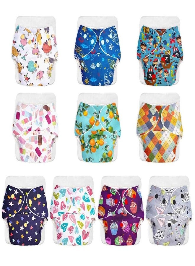 SuperBottoms BASIC Pack of 10 Cloth Diaper For Baby | Washable & Reusable Cotton Cloth Diaper | 0-3 Years | With Quick Dry Pad/Insert | Assorted | - Image 1