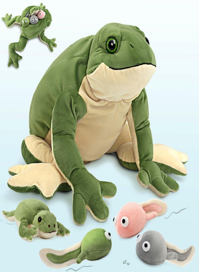 MaoGoLan 5 Pcs Frog Stuffed Animal Plush Toys,Green Mommy Frog Plush and 4 Babies for Kids, Soft Plushies Toad Toys for Baby Shower Birthday Decor - Image 1