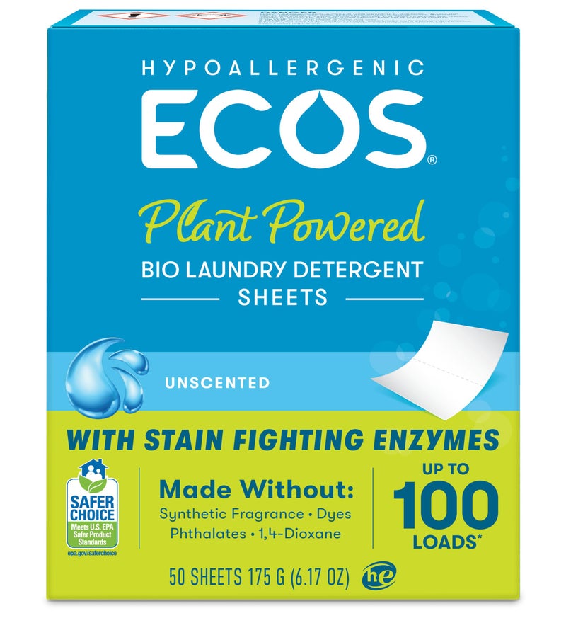 Ecos, Laundry Detergent Liquidless Free Clear 50 Count, 6.17 Ounce - Image 1