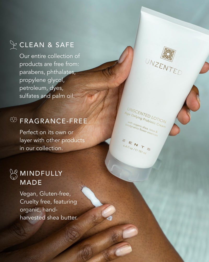 Zents Age-Defying Probiotic Body & Hand Lotion (Fragrance-Free) | Moisturizing Lotion with Hyaluronic Acid & Organic Shea Butter | Nourishes & Hydrates Skin | 6.4 fl oz - Image 5