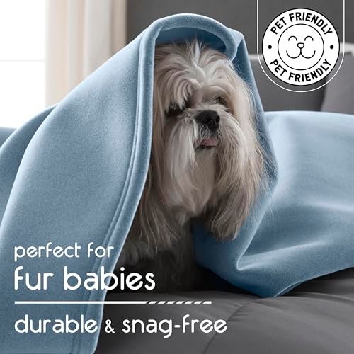 Vellux 1B07056 Original Insulating Core Hotel Style Solid blanket Machine Washable Soft Cozy Warm Thermal Durable Pet Friendly All Seasons Layering Bed Sofa Blankets, Twin, Blue - Image 5