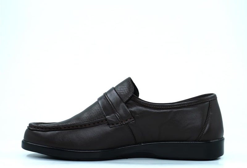 Hush Puppies TECHNOLOGY II Coffee Leather Slip-On Shoes - Image 3