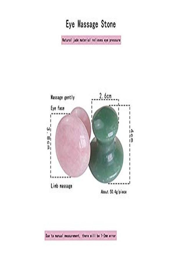 KANHA HANDICRAFT's gua Sha Tool (Rose Quartz + Green Stone) (Mushroom), Natural Healing Stone gua sha Tool, Set of 2 for Facial Skincare and Body. Size = 2-2.5 inches - Image 3
