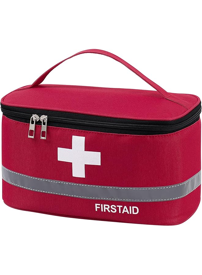 Generic First Aid Empty Kit Medical Kits Survival Trauma Bag for Emergency Travel Hiking Home Office Car Boat Outdoor Sports Camping Portable Rescue Zipper Pouch (Red) - Image 1