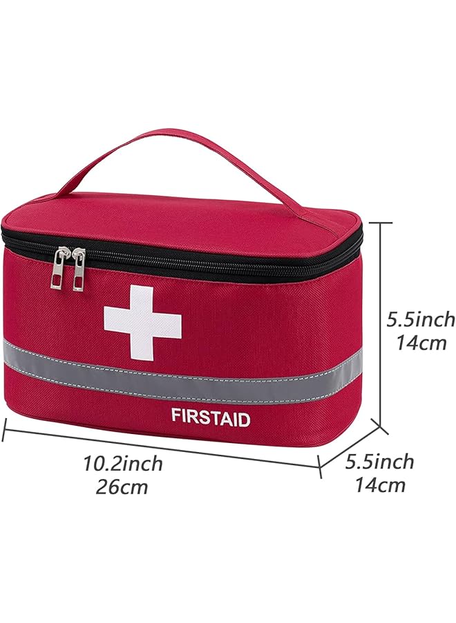 Generic First Aid Empty Kit Medical Kits Survival Trauma Bag for Emergency Travel Hiking Home Office Car Boat Outdoor Sports Camping Portable Rescue Zipper Pouch (Red) - Image 2