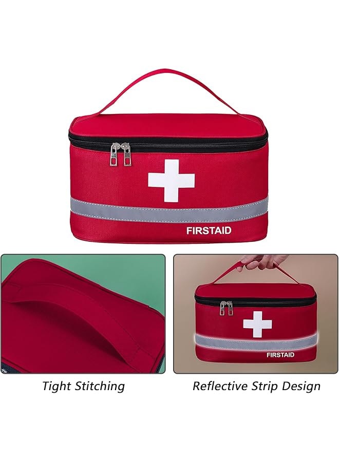 Generic First Aid Empty Kit Medical Kits Survival Trauma Bag for Emergency Travel Hiking Home Office Car Boat Outdoor Sports Camping Portable Rescue Zipper Pouch (Red) - Image 5