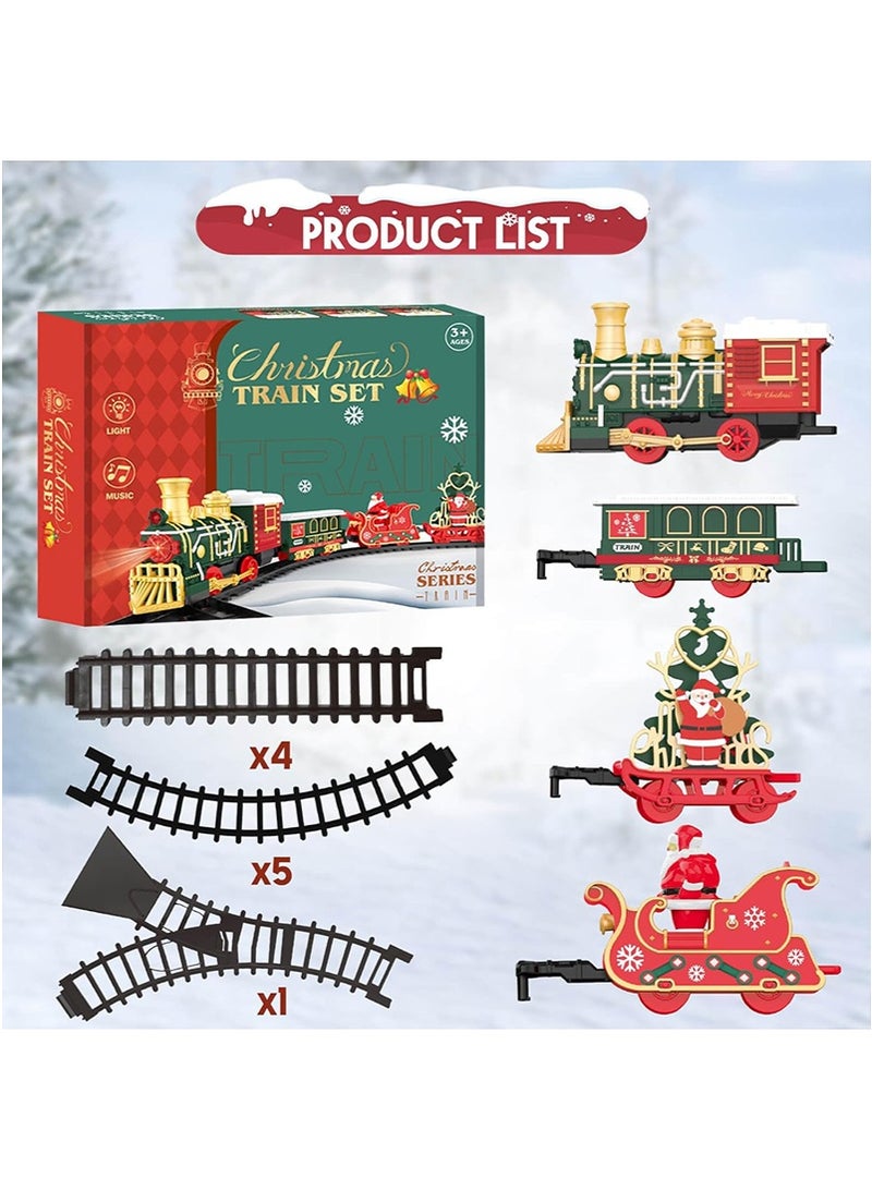 يواوليتي هدايا عيد الميلاد ألعاب القطار الكهربائي للأطفال ، مجموعة قطار تعمل بالبطارية مع أضواء ، صوت ، محرك قاطرة ، سيارات ومسارات ، مجموعة قطار لعبة كلاسيكية للأطفال - Image 3