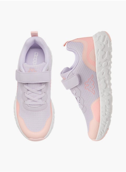 Girls' Colourblock Sports Shoes with Hook and Loop Closure