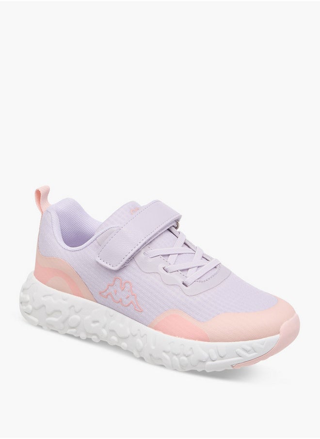 Kappa Girls' Colourblock Sports Shoes with Hook and Loop Closure  - Image 2