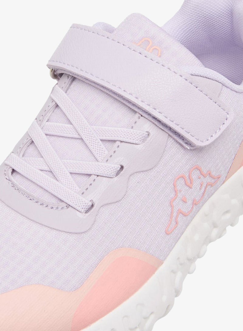 Kappa Girls' Colourblock Sports Shoes with Hook and Loop Closure - Image 4