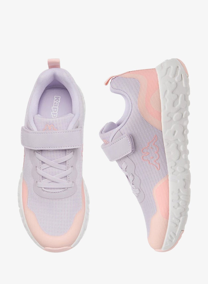 Kappa Girls' Colourblock Sports Shoes with Hook and Loop Closure - Image 3