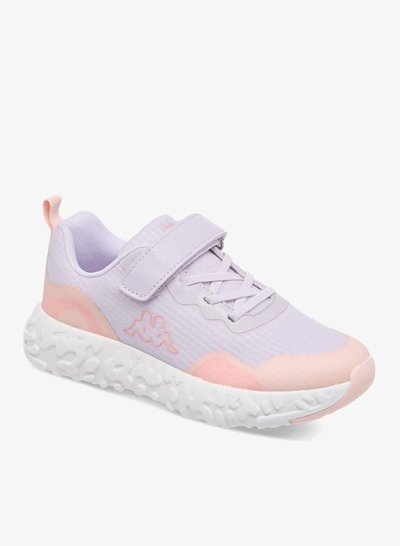 Kappa Girls' Colourblock Sports Shoes with Hook and Loop Closure - Image 2