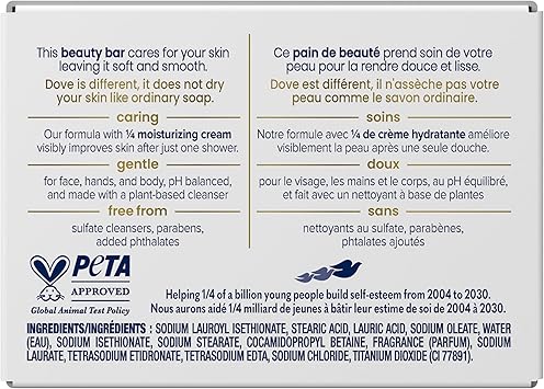 Dove White Moisturizing Cream Beauty Bar Dove 315 oz Soap For Unisex - Image 2