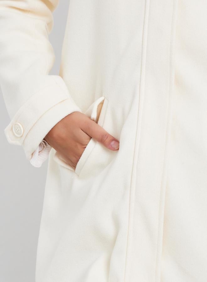 ستايلي معطف طويل بمظهر صوف وتفاصيل فرو صناعي - Image 4