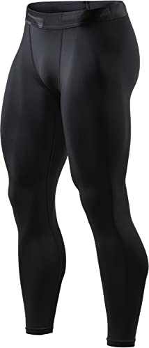 TSLA Men's Compression Pants - Cool Dry Athletic Sports Workout Running Tights Leggings Baselayer, Hyper Control Pants Black, Large - Image 1