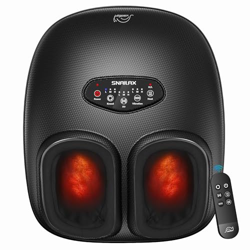 Snailax Shiatsu Foot Massager with Heat Deep Kneading Compression Vibration Electric Feet Massage Machine for Plantar FasciitisNeuropathyFoot WarmerRemote ControlSize 13Gifts - Image 2