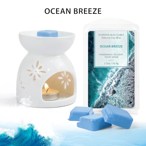 SCENTORINI Wax Melts Wax Cubes, Soy Wax Cubes for Wax Warmer, Ocean Breeze, Fresh Linen, Bohemia Forest, Winds in Summer, 4 x 2.5 oz - Image 3
