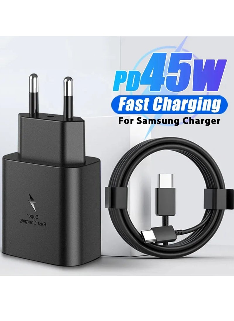 Generic 45W USB-C Super Fast Charging PD Charger - Compatible with Samsung S24, S23, S22, S21, S20 Ultra, S24+, S23+, S22+, S21+, A 53, A15, A55, A54 - Type-C Power Adapter.  - Image 1
