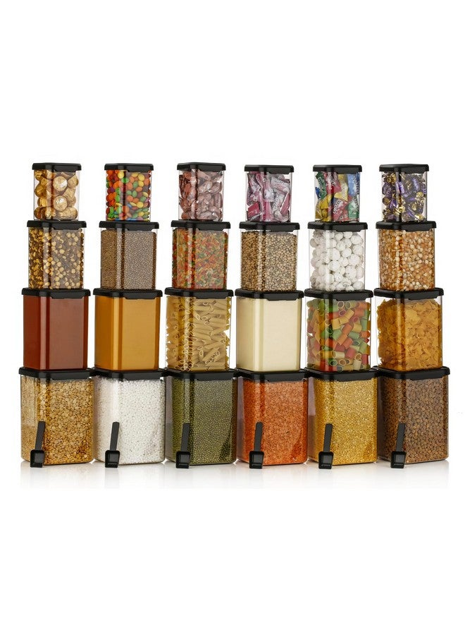 KWER Air Tight Containers For Kitchen Storage Set, BPA Container For Kitchen Storage Set, Kitchen Organizer And Kitchen Accessories Items & Storage (350ml+650ml+950ml+1400 Ml) (Set Of 24) (Plastic) - Image 1