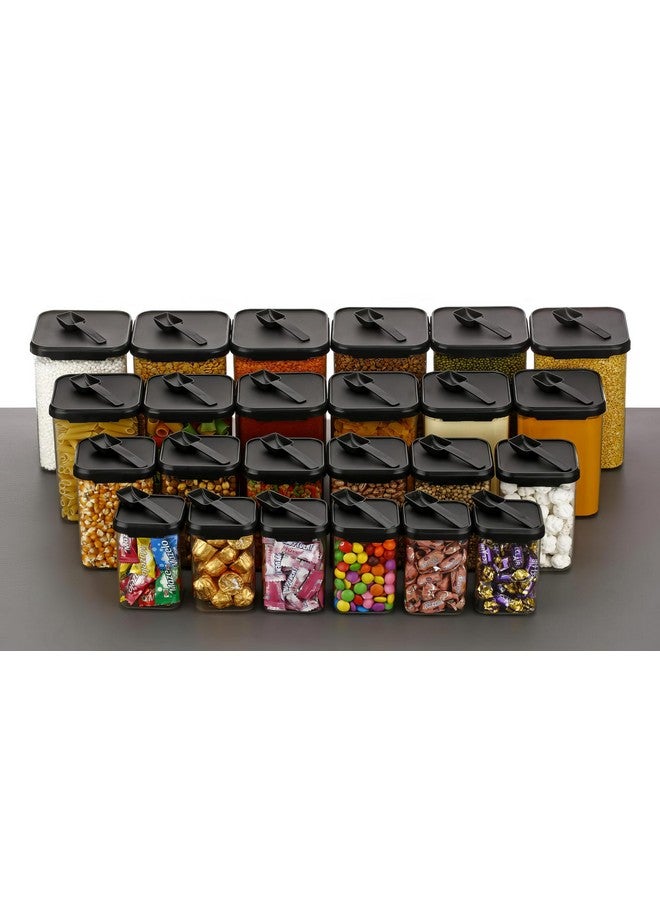 KWER Air Tight Containers For Kitchen Storage Set, BPA Container For Kitchen Storage Set, Kitchen Organizer And Kitchen Accessories Items & Storage (350ml+650ml+950ml+1400 Ml) (Set Of 24) (Plastic) - Image 2