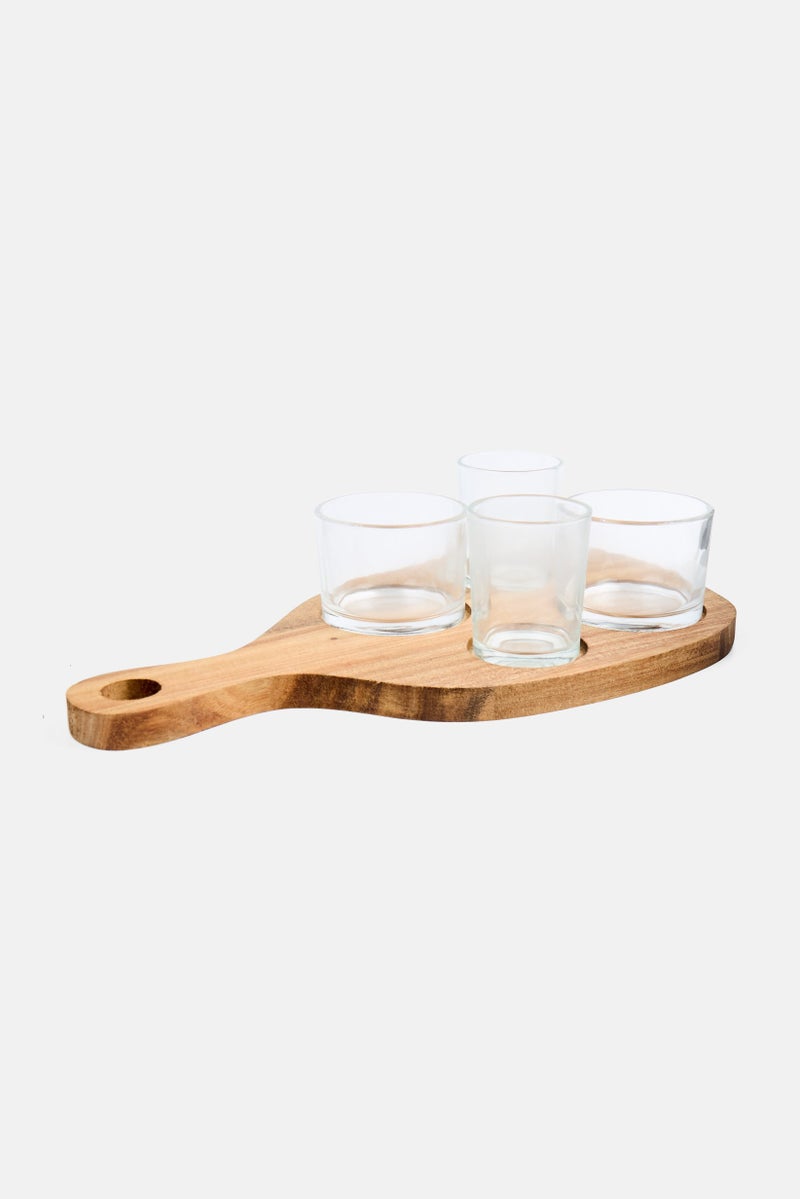 EH Excellent Houseware 5 Pcs Serving Set, Tan - Image 1