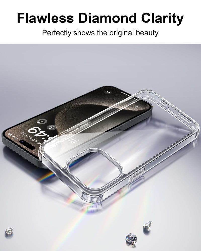 HOOMIL Crystal Clear Case for iPhone 15 Pro Phone Cover | 6.1-Inch, Anti-Yellowing, Drop Protection, Anti-Scratch, Transparent, Hard Back - Image 3