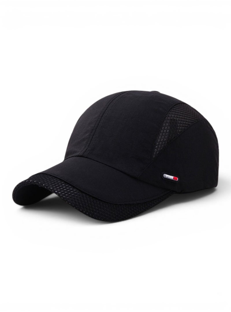 HASTE Quick Dry Mesh Cap - Breathable Curved Brim Adjustable - Black - Image 1