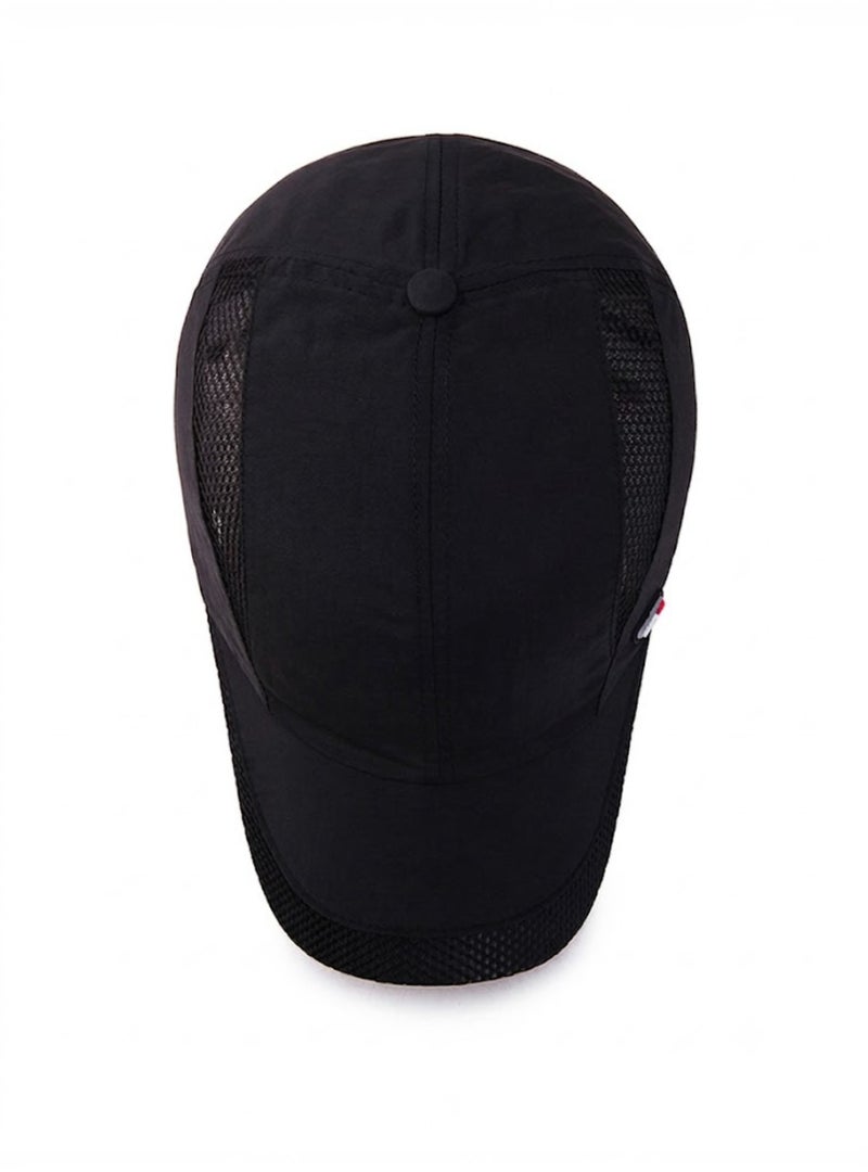 HASTE Quick Dry Mesh Cap - Breathable Curved Brim Adjustable - Black - Image 4