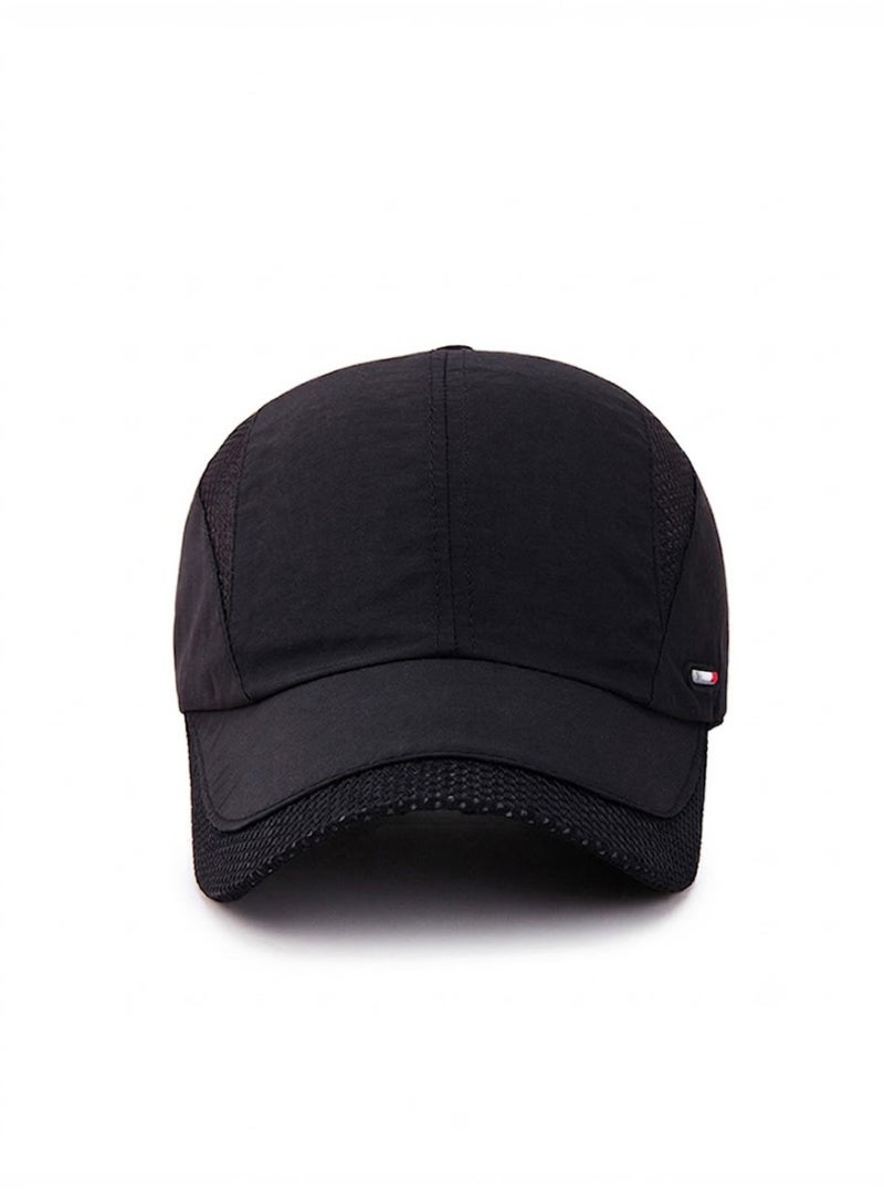 HASTE Quick Dry Mesh Cap - Breathable Curved Brim Adjustable - Black - Image 2
