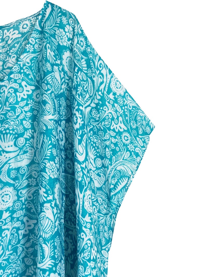 Moss Rose Women's Swimsuit Cover up Beach Kaftan for Bathing Suit with Floral Pattern - Image 3