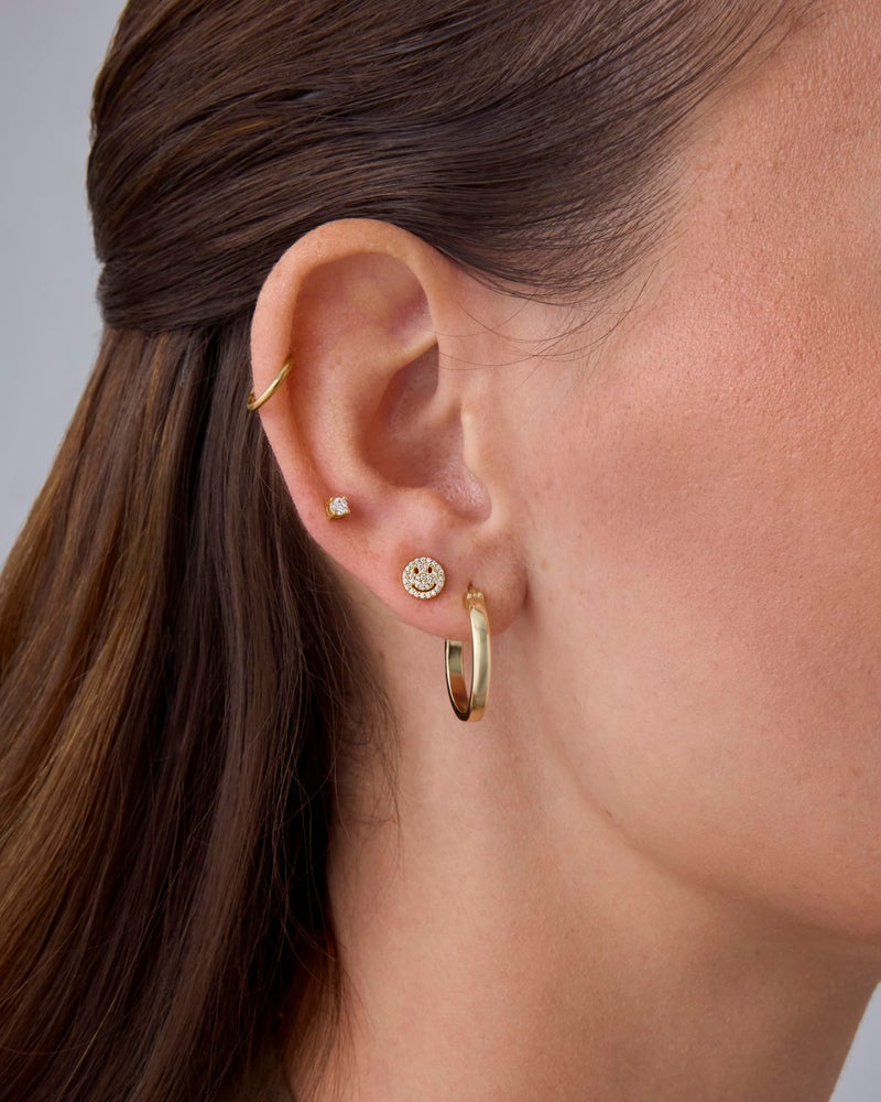 PAVOI Rhodium Plated 925 Sterling Silver Posts Dainty Emoji Screwback Earrings for Women | Dainty Helix Cartilage Piercing Jewelry | Smiley Flatback Stud Earrings - Image 2