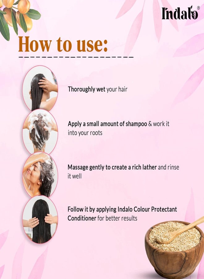 Indalo Quinoa Protein Colour Protect Shampoo with Argan Oil for Colour and Damaged Hair Repair - Keratin Hair Treatment Smoothing & Nourishing, Sulphate Free & Paraben Free - 200ml Each (Pack of 3) - Image 5