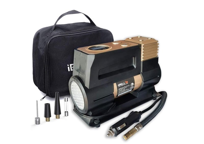 IBELL TOOLS IBELL Plastic Heavy Duty Tyre Inflator Ca12-97, 12V Dc, 150 Psi (Digital), Air Volume 35L/Min (Black/Gold) - Image 1