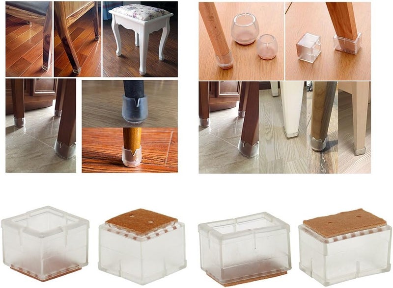 klarako 10 Pieces Chair Leg Caps Feet Pads Furniture Table Covers Floor Protector Silicone Round Square Rectangle Legs klarako24klarako30mm - Image 5
