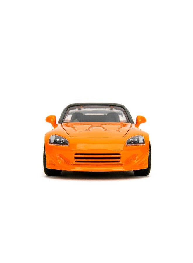 Jada Toys جادا 2001 هوندا S2000 مع تمثال ناروتو - سيارة مصبوبة - مقياس 1:24، أبواب، غطاء محرك وصندوق خلفي يفتح، إطارات مطاطية - سلسلة هوليوود رايدز للأنمي - للأعمار 8+ - برتقالي/أسود - Image 5