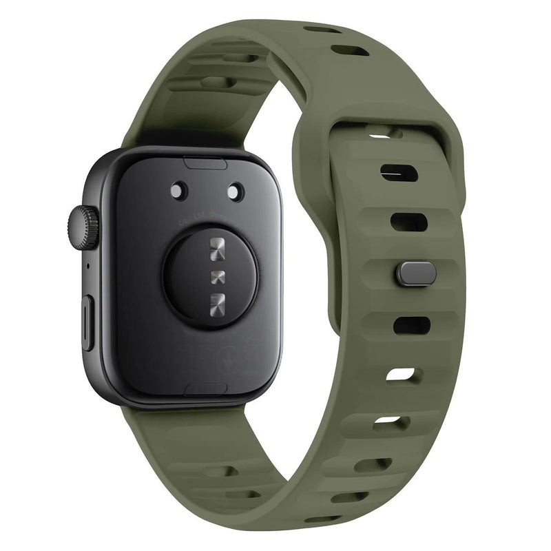 erorex For Huawei Watch Fit 4 / Fit 4 Pro / Fit 3 Wave Reverse Buckle Silicone Watch Band(Army Green) - Image 2
