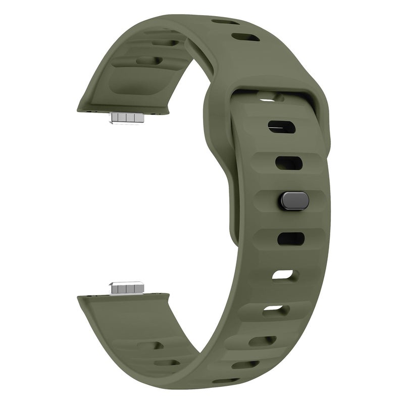 erorex For Huawei Watch Fit 4 / Fit 4 Pro / Fit 3 Wave Reverse Buckle Silicone Watch Band(Army Green) - Image 3