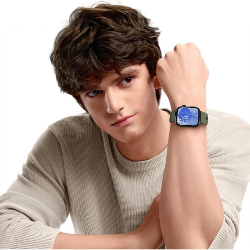 erorex For Huawei Watch Fit 4 / Fit 4 Pro / Fit 3 Wave Reverse Buckle Silicone Watch Band(Army Green) - Image 5