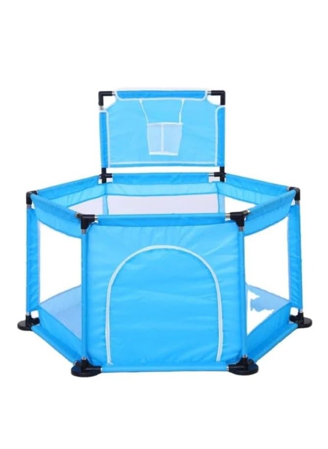 MUMS PLANET Baby Playpen, Foldable Baby Kids Playpen Activity Center Room, Baby Furniture Play Yard with Basketball Hoop, Sturdy Playpen with Anti-Slip Base for Indoor and Outdoor  - Image 1