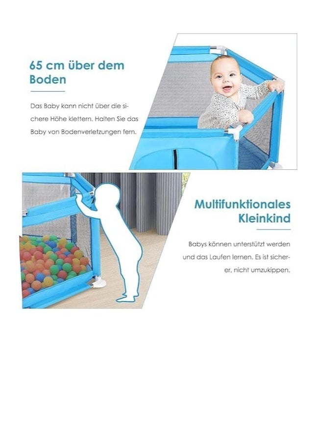 MUMS PLANET Baby Playpen, Foldable Baby Kids Playpen Activity Center Room, Baby Furniture Play Yard with Basketball Hoop, Sturdy Playpen with Anti-Slip Base for Indoor and Outdoor  - Image 3