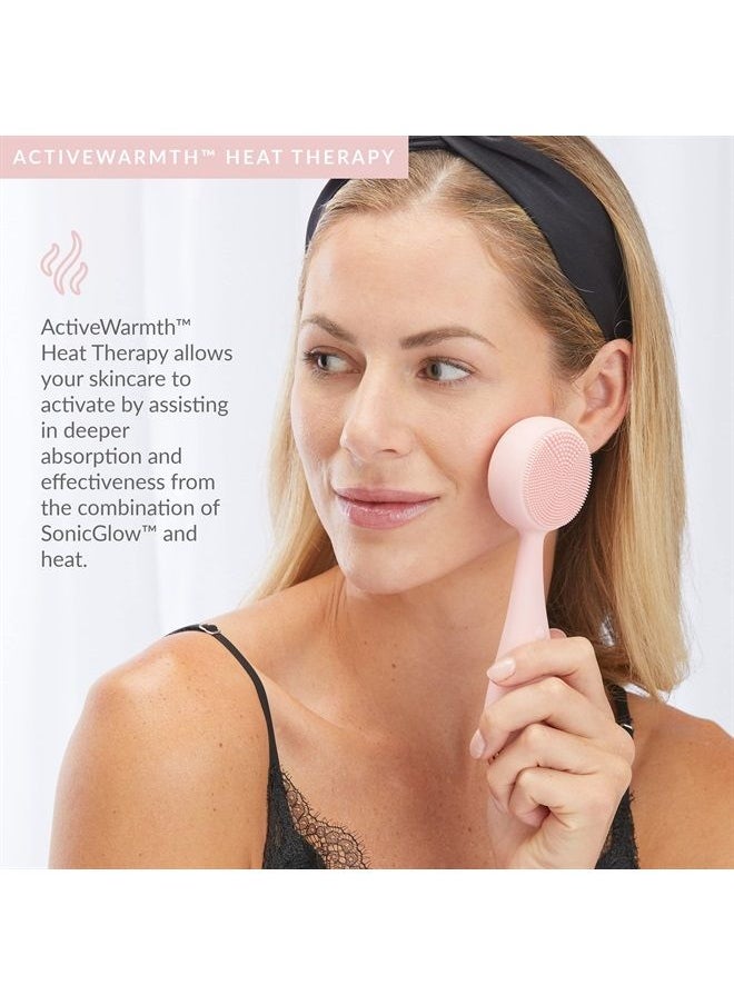 PMD Beauty - PMD Clean Pro RQ - Smart Facial Cleansing Device with Silicone Brush & Rose Quartz Gemstone ActiveWarmth Anti-Aging Massager - Waterproof - SonicGlow Vibration - Clear Pores & Blackheads - Image 1
