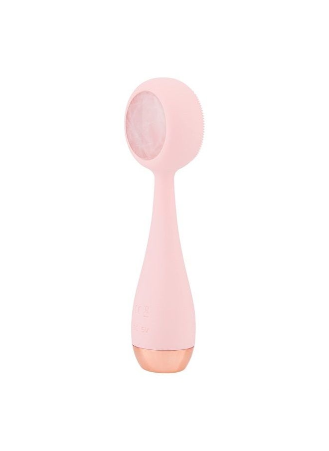 PMD Beauty - PMD Clean Pro RQ - Smart Facial Cleansing Device with Silicone Brush & Rose Quartz Gemstone ActiveWarmth Anti-Aging Massager - Waterproof - SonicGlow Vibration - Clear Pores & Blackheads - Image 1