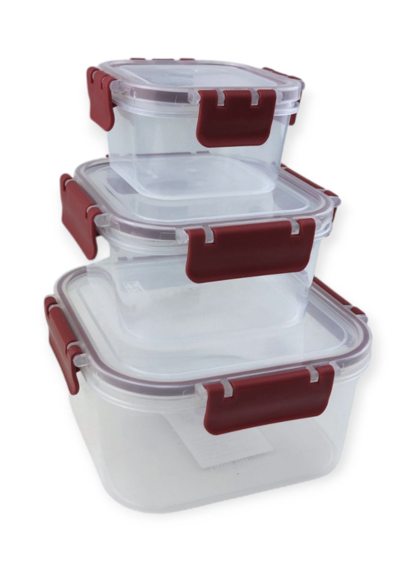 فولي لايف صندوق تخزين طعام مربع - 3 قطع - Image 1