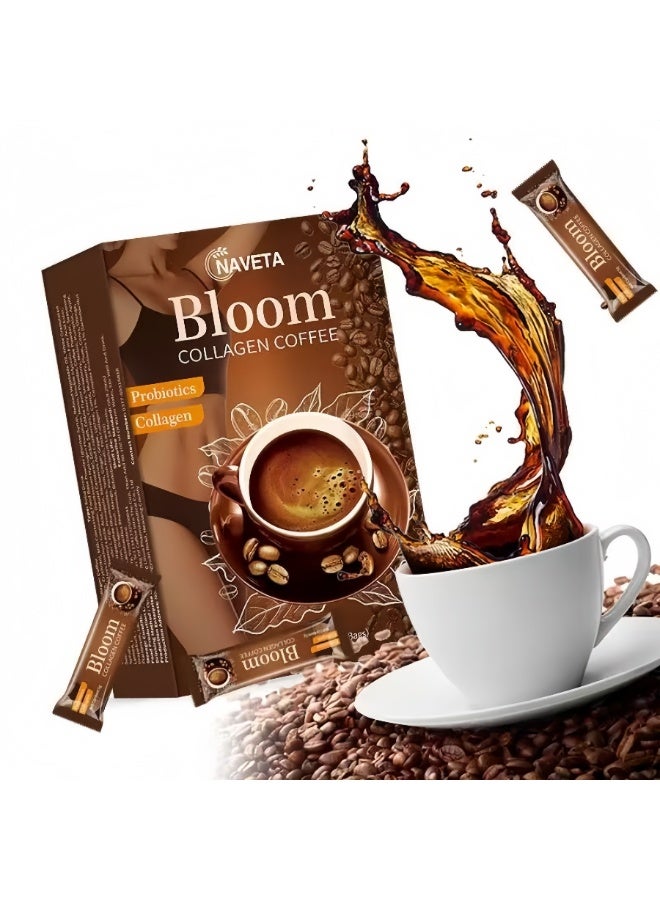 قهوة كولاجين NAVETA Bloom مع البروبيوتيك – عبوات صغيرة من 5 جم لكل حصة، مزيج قهوة لجمال ورفاهية لدعم مرونة الجلد وزيادة الطاقة اليومية | قهوة لذيذة معكوسة بالكولاجين والبروبيوتيك - Image 3